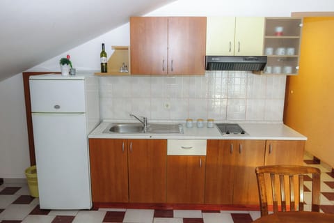 Apartment, 2 Bedrooms, Balcony | Private kitchen | Fridge, stovetop, electric kettle, griddle