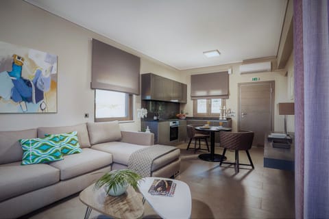 Deluxe Apartment, 1 Bedroom, Non Smoking (Family) | Living area | 40-inch flat-screen TV with satellite channels, TV