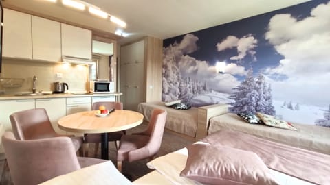 Comfort Apartment, Mountain View | Private kitchen | Fridge, microwave, stovetop, cookware/dishes/utensils