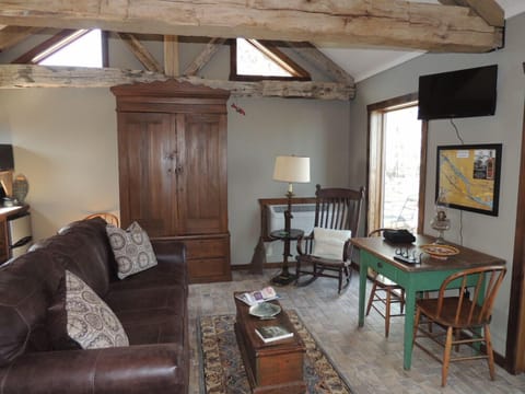 Panoramic Cottage, 1 Queen Bed with Sofa bed, Accessible, River View | Living area | TV, DVD player