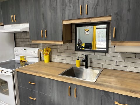 Basic Apartment | Private kitchen | Fridge, microwave, coffee/tea maker, electric kettle