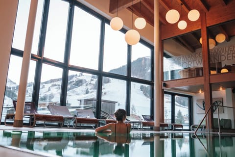Indoor pool, open 8:00 AM to 8:00 PM, sun loungers