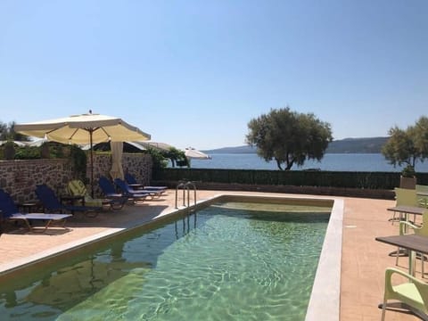 Seasonal outdoor pool, pool umbrellas, sun loungers