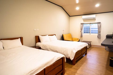 Down comforters, desk, blackout drapes, soundproofing