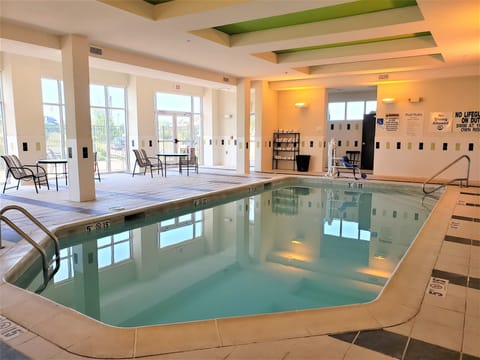 Indoor pool, open 8:00 AM to 10:00 PM, sun loungers