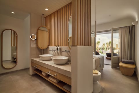 Deluxe Double Room, Private Pool | Minibar, in-room safe, desk, soundproofing