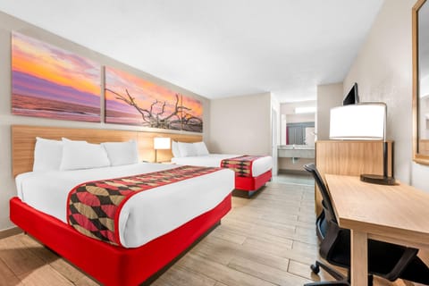 Room, 2 Queen Beds, Non Smoking | In-room safe, desk, iron/ironing board, free cribs/infant beds