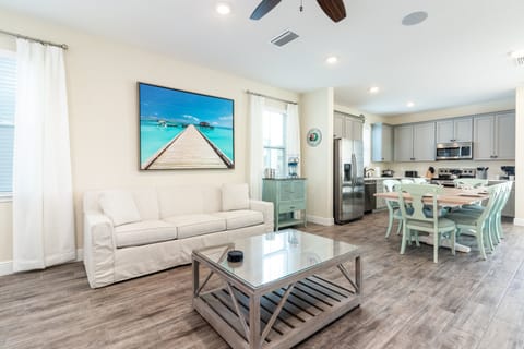 House, Multiple Beds, Pool View (Four-Bedroom House) | Living room | 55-inch TV with cable channels, streaming services