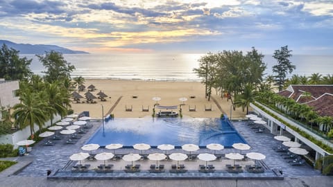 Outdoor pool, open 5:00 AM to 9:00 PM, pool umbrellas, sun loungers