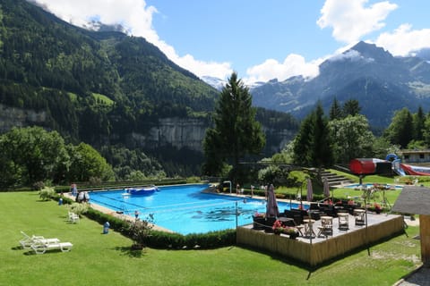 Indoor pool, seasonal outdoor pool, sun loungers