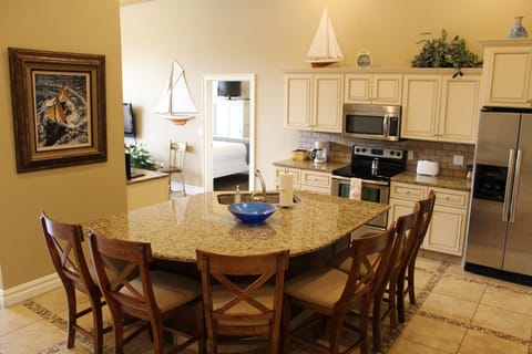 Luxury Condo, Multiple Beds, River View | Private kitchen | Shared fridge, microwave