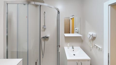 Family Room, Balcony, Sea View | Bathroom | Shower, hair dryer, towels