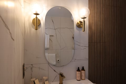 Standard Room, 1 Double Bed, Sea View | Bathroom | Hair dryer, slippers, towels, soap