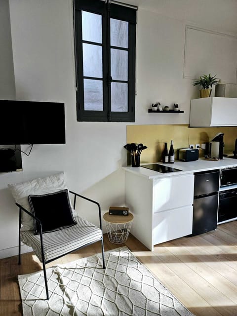 City Apartment, Private Bathroom, Pool View (Suite Curieuse) | Private kitchen | Highchair