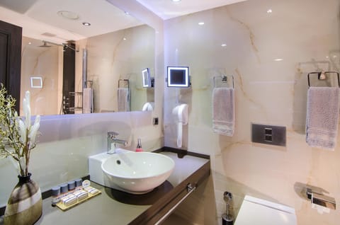 Bathtub, free toiletries, hair dryer, bidet