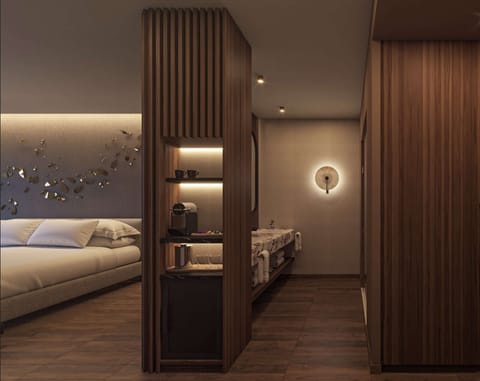 Bathtub, hair dryer, towels