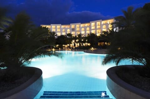 Indoor pool, outdoor pool, sun loungers