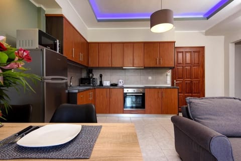 Apartment, 2 Bedrooms | Private kitchen | Full-size fridge, microwave, oven, electric kettle