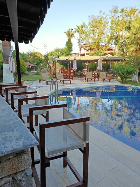 Outdoor pool, open 9:00 AM to 8:00 PM, pool umbrellas, sun loungers