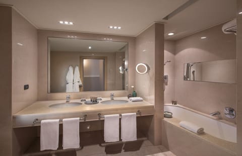 Free toiletries, hair dryer, bidet, towels