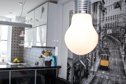 Deluxe Apartment, City View | Private kitchen | Full-size fridge, microwave, oven, stovetop