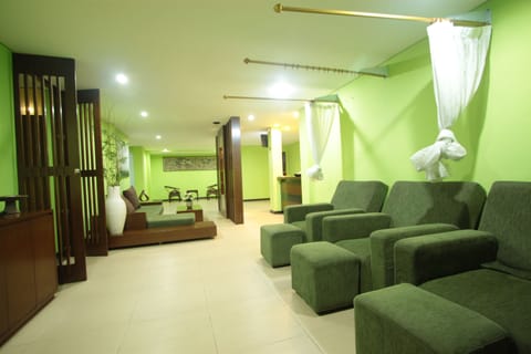 Hot tub, body treatments, body scrubs, facials, reflexology