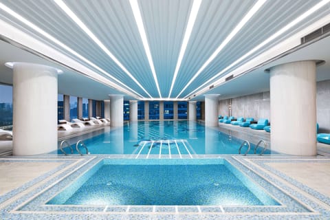 Indoor pool, open 6:00 AM to 11:00 PM, sun loungers