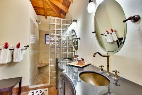 1 Bedroom Suite, River View | Bathroom | Shower, eco-friendly toiletries, hair dryer, bathrobes