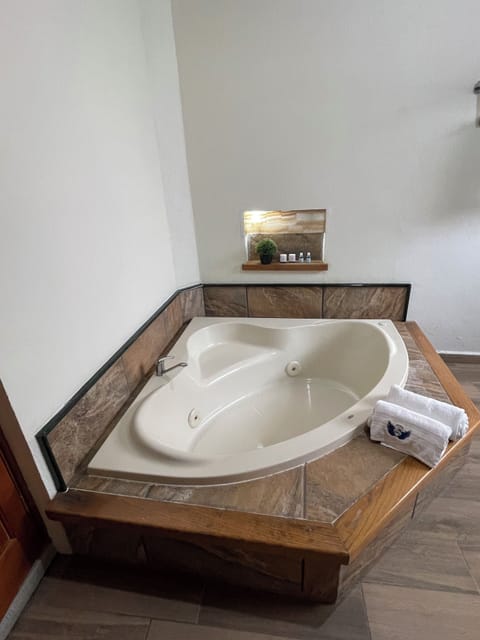 Shower, free toiletries, towels