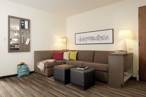 Suite, 1 King Bed with Sofa bed, Accessible (Accessible Shower) | 1 bedroom, desk, laptop workspace, blackout drapes