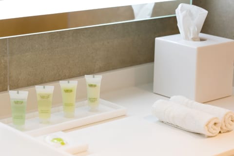 Shower, free toiletries, hair dryer, bathrobes