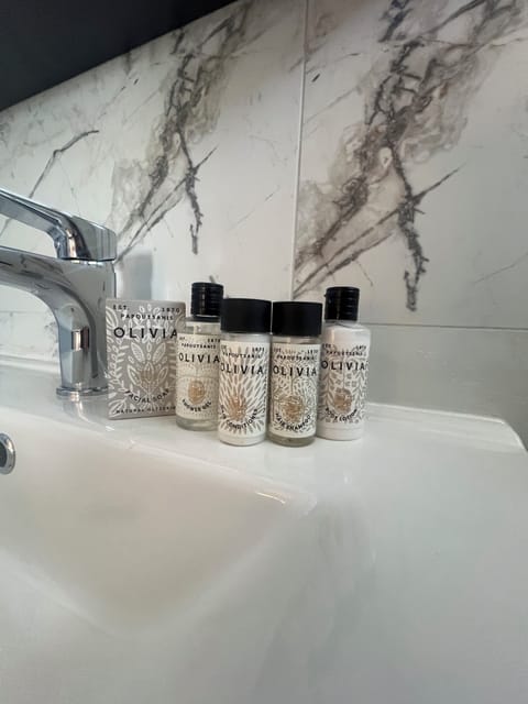 Shower, free toiletries, hair dryer, bathrobes