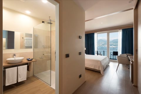 Deluxe Room, Terrace, Lake View | Minibar, in-room safe, desk, soundproofing