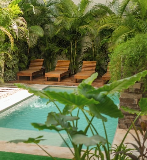 Outdoor pool, open 9:00 AM to 7:00 PM, sun loungers