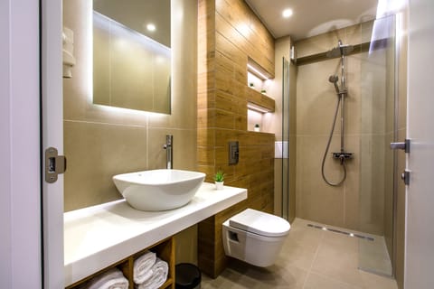 Deluxe Double Room | Bathroom | Shower, free toiletries, hair dryer, slippers