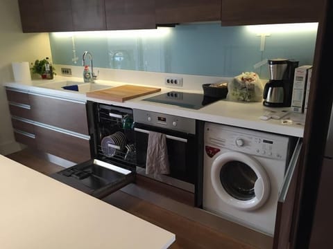 Luxury Apartment, 2 Bedrooms, 2 Bathrooms | Private kitchen | Full-size fridge, oven, stovetop, dishwasher