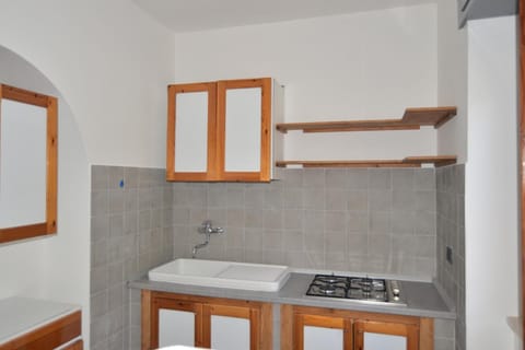 Fridge, stovetop, highchair, cookware/dishes/utensils