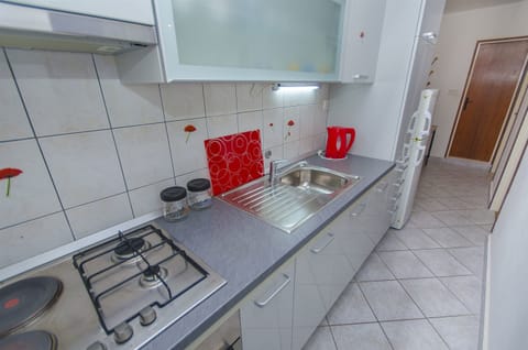 Apartment (A1) | Private kitchen | Fridge, oven, stovetop, electric kettle