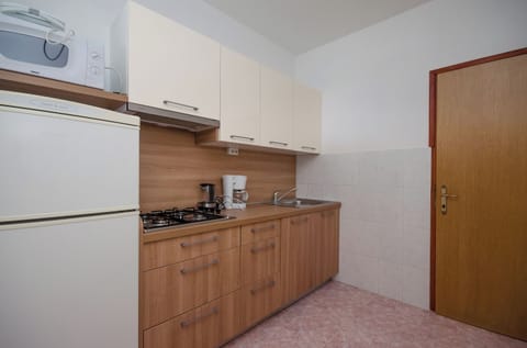 Apartment (A2) | Private kitchen | Fridge, microwave, stovetop, espresso maker