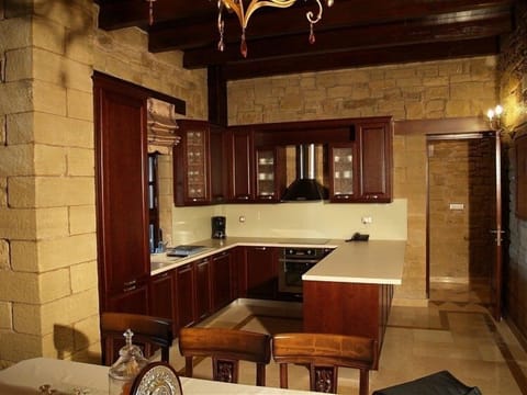 Full-size fridge, dishwasher, coffee/tea maker, electric kettle