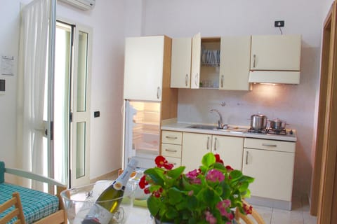 Apartment, Terrace | Private kitchen | Full-size fridge, stovetop, coffee/tea maker, cookware/dishes/utensils