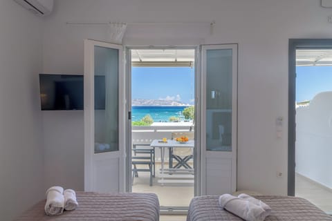 Room, Sea View, Ground Floor | Hypo-allergenic bedding, pillowtop beds, in-room safe, desk