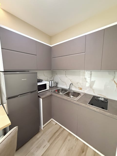 Deluxe Double Room, Balcony, Garden View | Private kitchenette | Fridge, stovetop, freezer, paper towels
