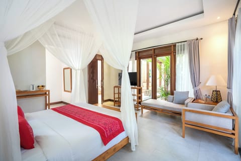 Romantic Suite, 1 Bedroom, Pool View | Minibar, desk, laptop workspace, free WiFi