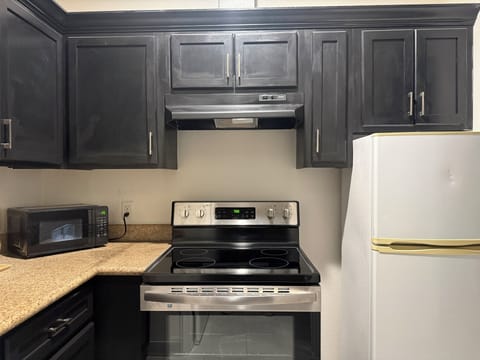 Fridge, microwave, coffee/tea maker