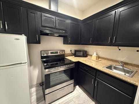 Fridge, microwave, coffee/tea maker