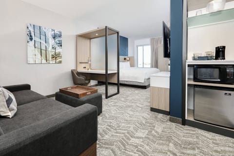 55-inch flat-screen TV with cable channels, TV