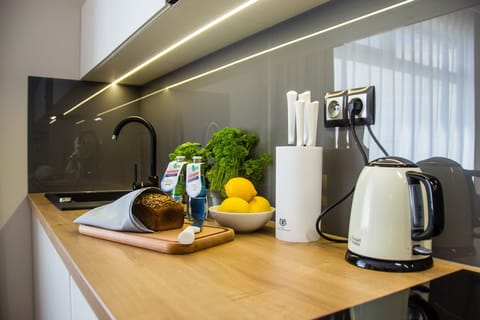 Superior Apartment | Private kitchenette | Mini-fridge, stovetop, electric kettle, griddle