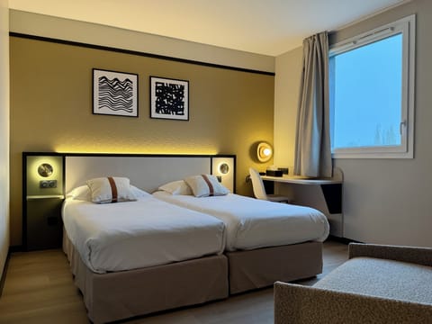 Premium bedding, individually furnished, desk, laptop workspace