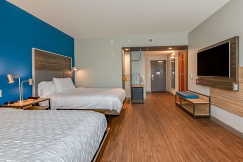 Room, 2 Queen Beds | Desk, blackout drapes, iron/ironing board, free cribs/infant beds